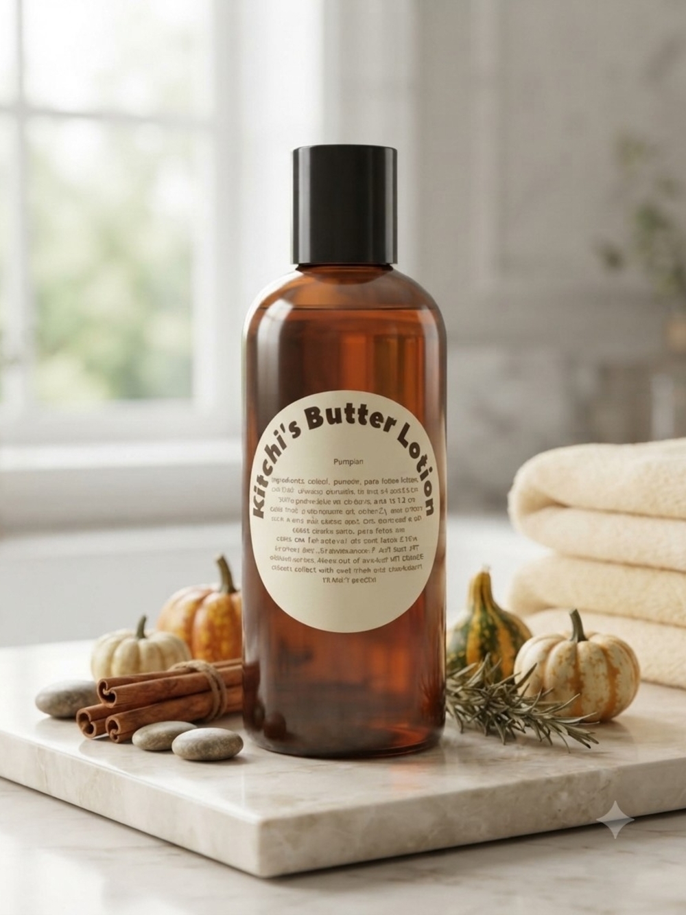 Gitchi's Pumpkin Butter Lotion - Amber Bottle with Black Cap